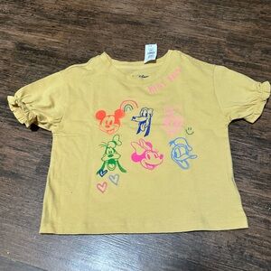 Baby GAP Disney Kids Mustard Tee with Disney Characters BNWT Size 4 years!!